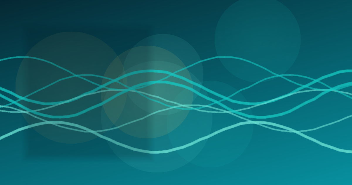 Abstract teal illustration of electric-mobility arcs and option-premium waves, with no logos or data labels.