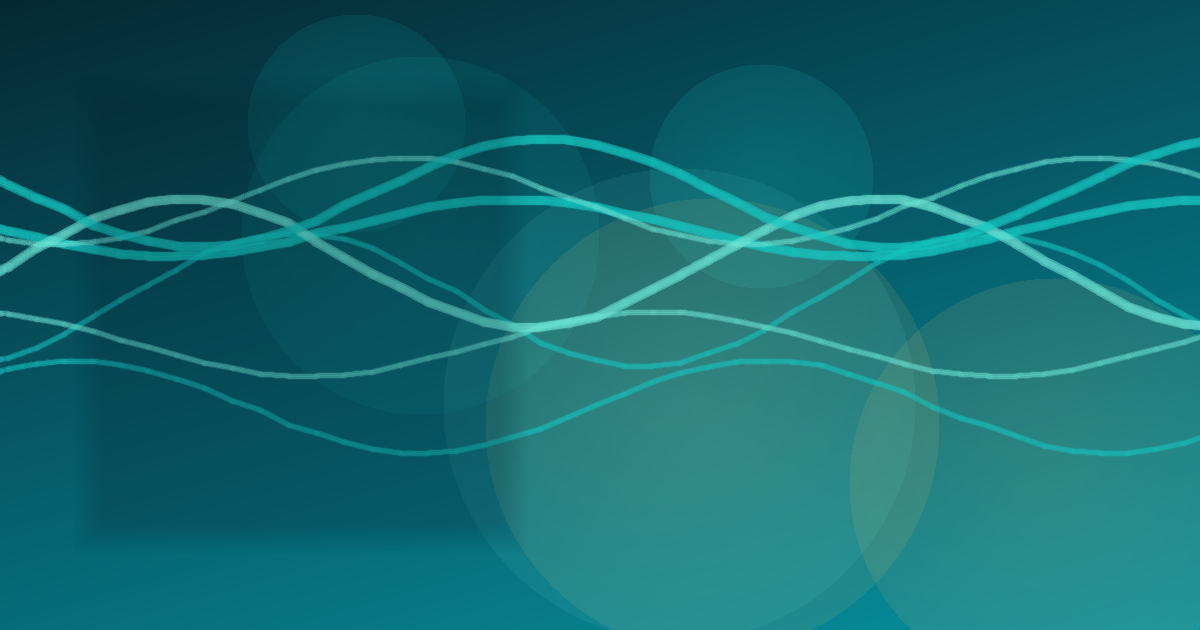 Abstract teal illustration of volatility waves and yield-curve bands, with no labels or logos.