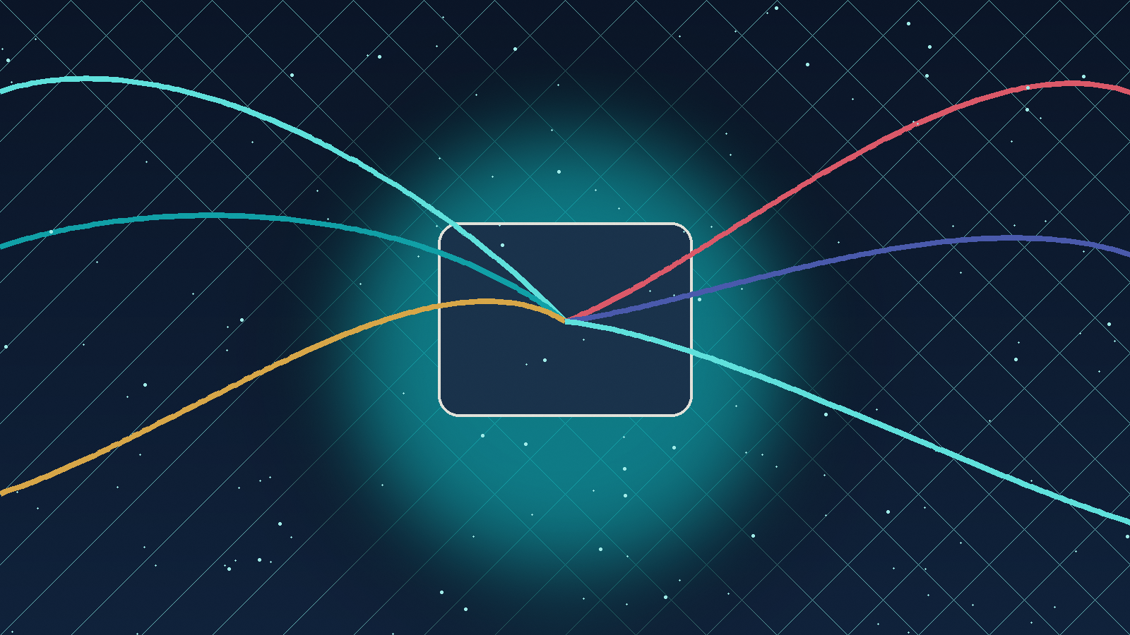 Editorial illustration of diverging market paths emerging from a central screening grid.
