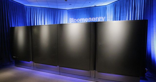 Bloom Energy Servers at their February 2010 launch; archival equipment photo