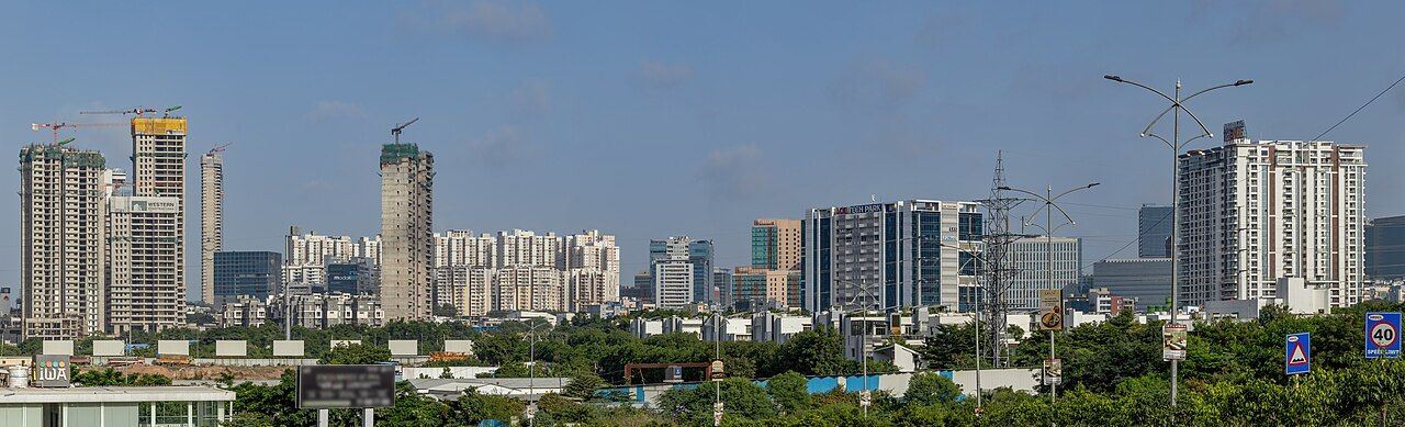 Hyderabad Financial District skyline, August 17, 2026. Geographic context; not Microsoft’s facility.